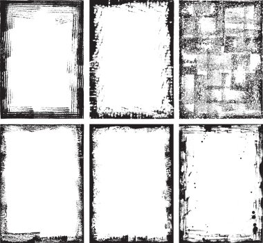 Collection of high detail Grunge Frames and elements clipart