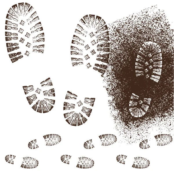 Bottes de randonnée Grunge — Image vectorielle