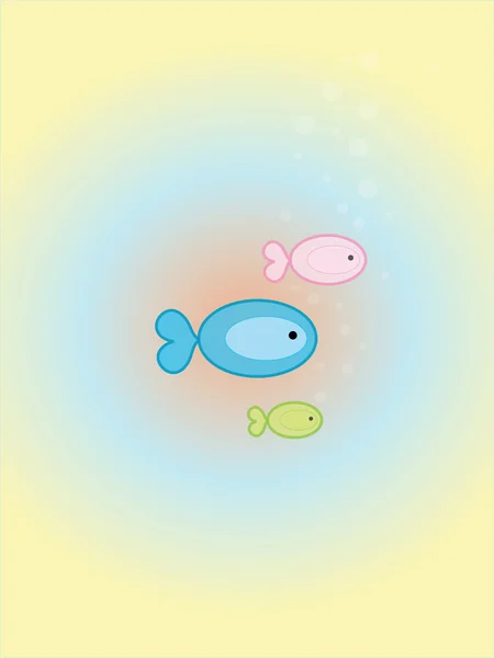 Little group of fish — Stock Vector