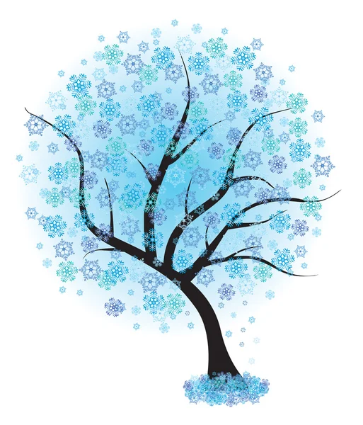 冰冻的冬天树 — 图库矢量图片