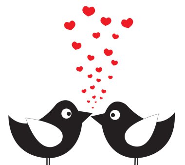 Birds in love clipart