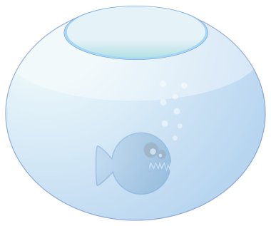 Angry fish in aquarium clipart