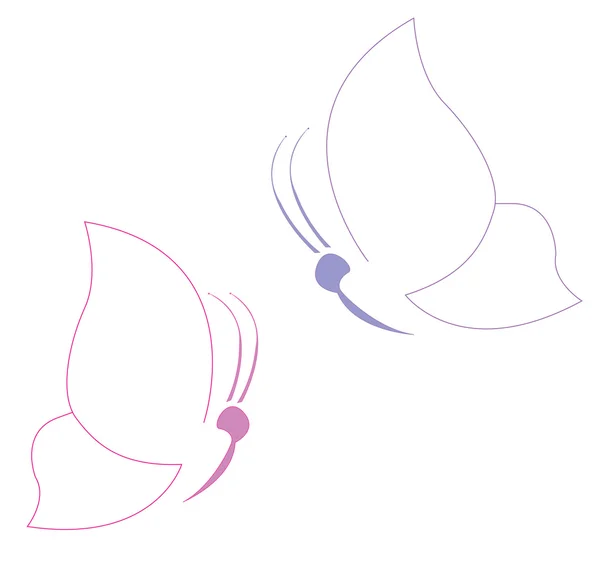 Két színes pillangók — Stock Vector