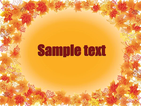 Autumn leaves frame from text — Stock Vector