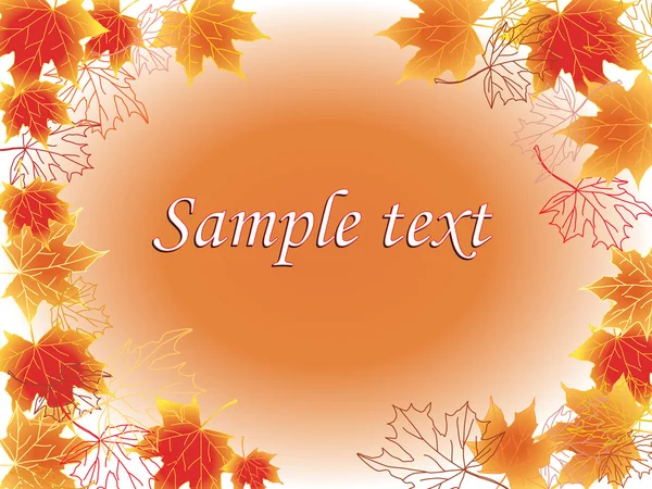 Autumn leaves frame from text — Stock Vector