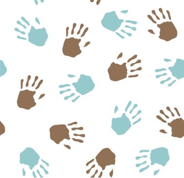 Seamless pattern - imprint hands clipart