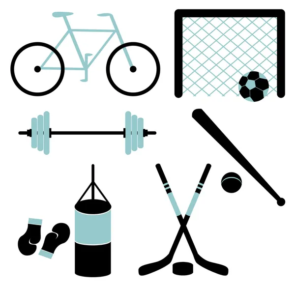 stock vector Set of sporting equipment isolated