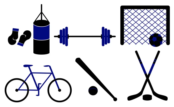 Set of sporting equipment isolated — Stock Vector