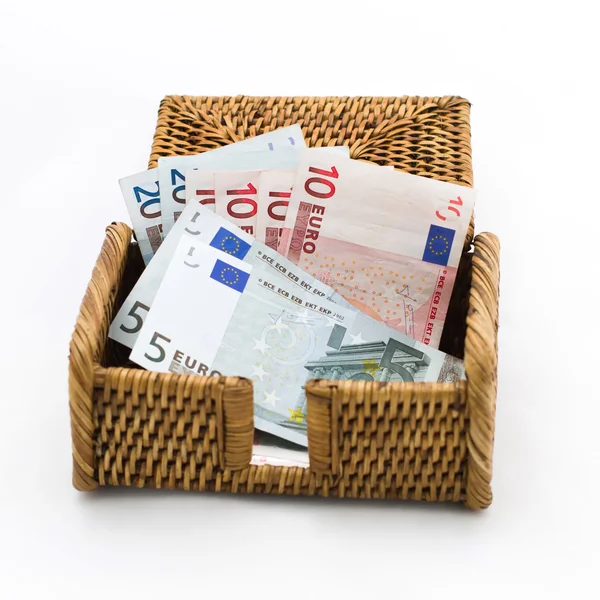 stock image Euros lying in the opened box