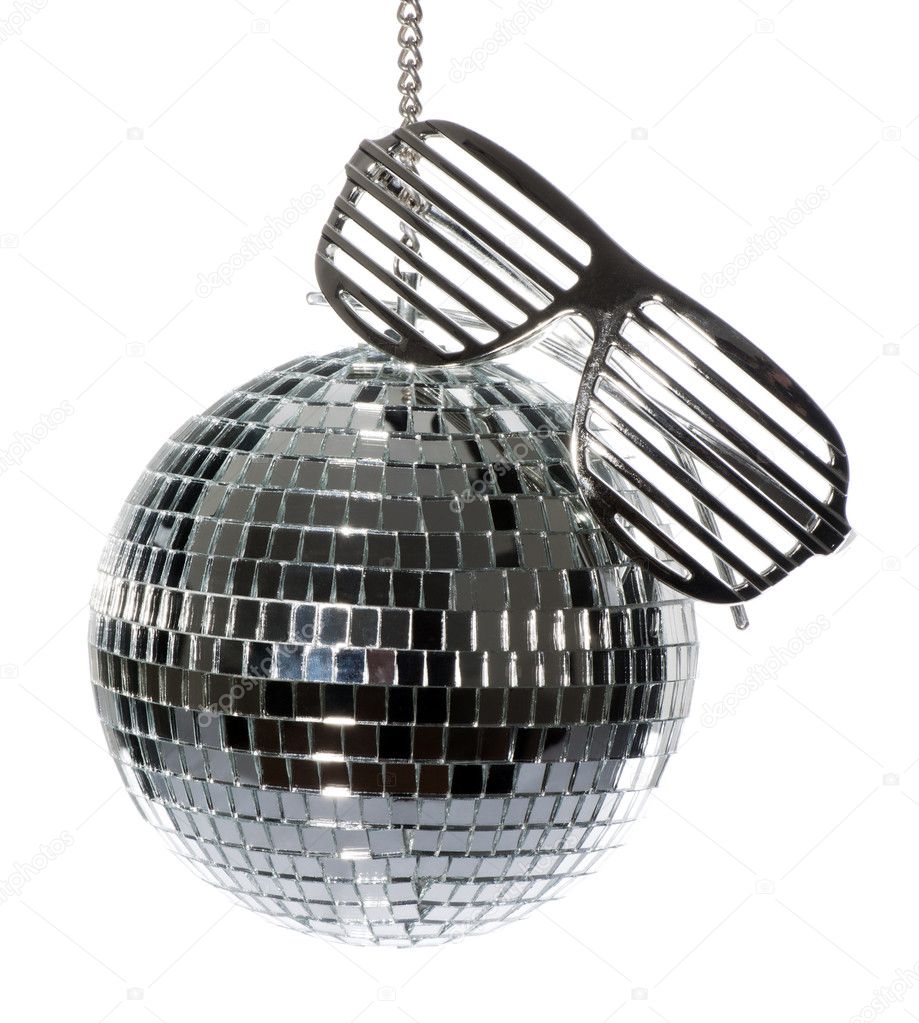 Disco ball with glasses