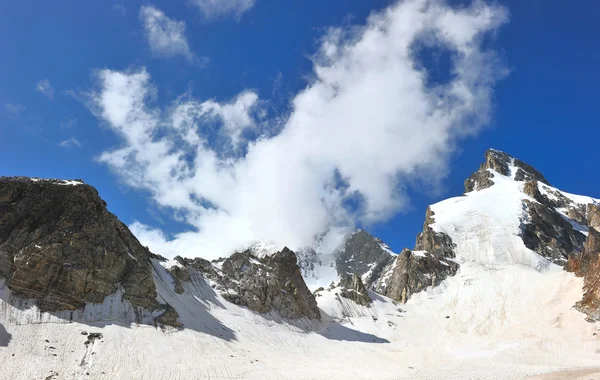 Top of High mountains, covered by snow. Stock Image
