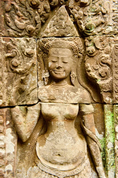Visages souriants dans le Temple de Bayon — Photo