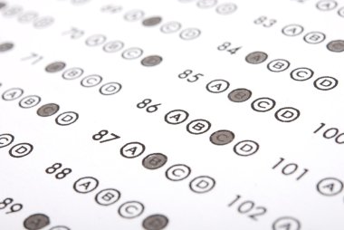 Test score sheet with answers clipart