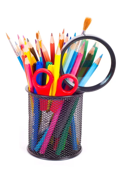 Varios lápices de color aislados en el blanco —  Fotos de Stock