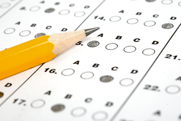 Test score sheet with answers