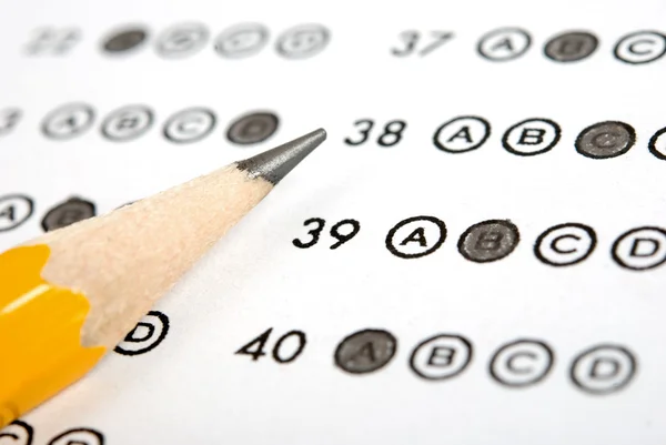 Teste folha de pontuação com respostas — Fotografia de Stock