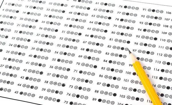 Test score sheet with answers — Stock Photo, Image