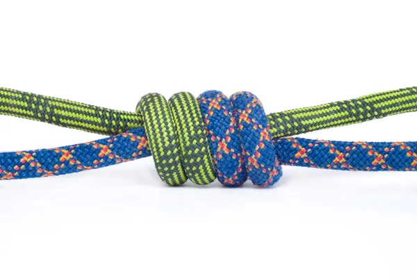 Rope for mountaineering. Grapevine knot. — Stock Photo, Image