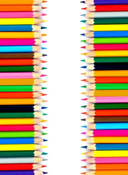 Pensil berwarna pada latar belakang putih — Stok Foto