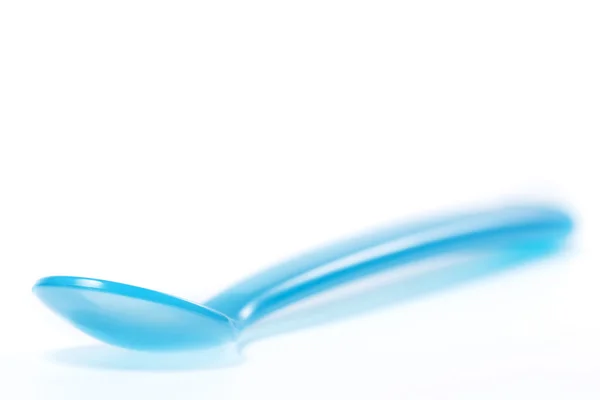 stock image Blue plastic spoon