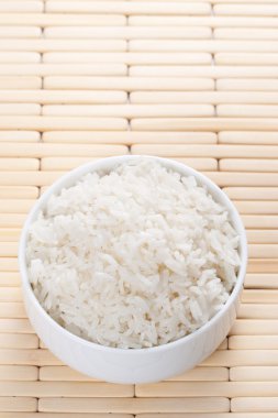 Steamed rice in bowl clipart