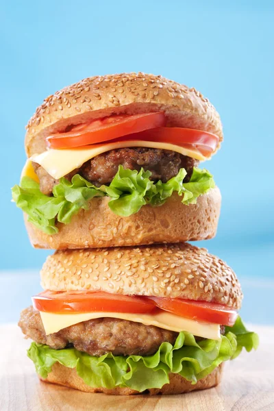 Dois cheeseburgers — Fotografia de Stock