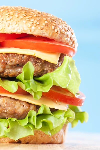 Dublu cheeseburger — Fotografie, imagine de stoc