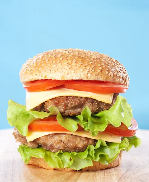 Dobbelt cheeseburger - Stock-foto