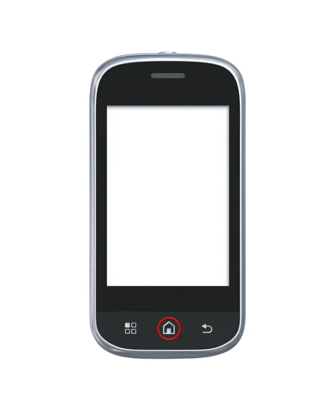Κινητό τηλέφωνο που απομονώνονται σε λευκό με διαδρομή αποκοπής. 3D καθιστούν — Φωτογραφία Αρχείου
