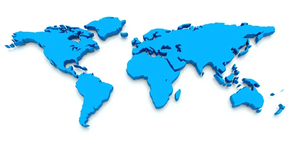 3D-Weltkarte. blau — Stockfoto