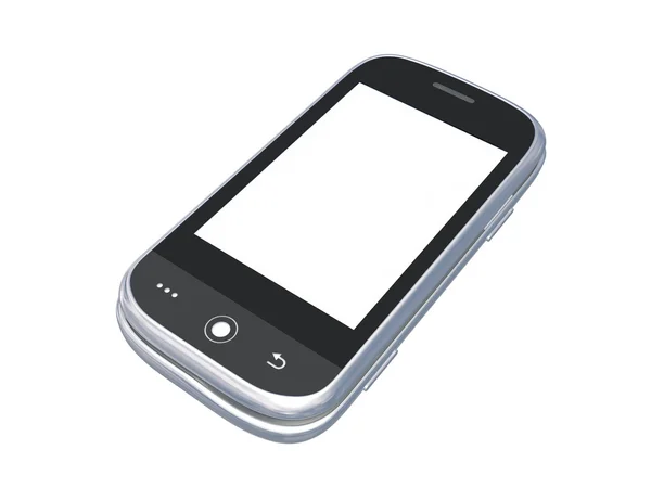 izole kırpma yolu ile beyaz üzerinde bir cep telefonu. 3D render