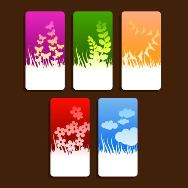 Nature themed tags clipart