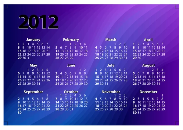 Modèle de calendrier Creative 2012 — Image vectorielle