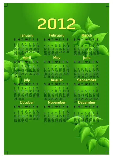 Kreative Kalendervorlage 2012 — Stockvektor