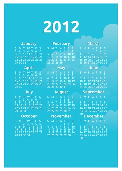 Kreativa 2012 kalender mall — Stock vektor