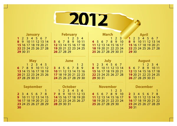 Шаблон календаря Creative 2012 Стоковая Иллюстрация