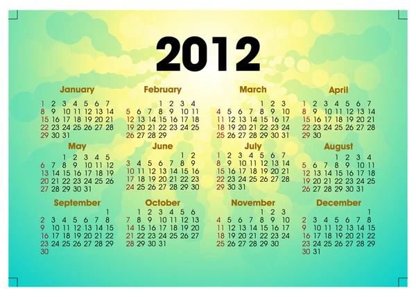 Modèle de calendrier Creative 2012 Vecteur En Vente