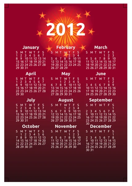 Kreativa 2012 kalender mall Stockvektor