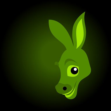 Green donkey clipart