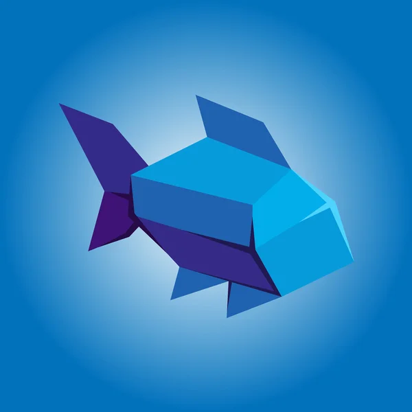 Simplistic origami fish — Stock Vector