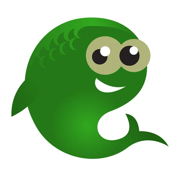 Heureux poisson vert — Image vectorielle