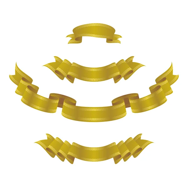 Um conjunto de 4 bandeiras reais douradas — Vetor de Stock