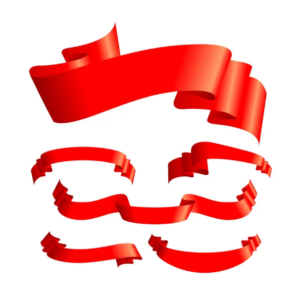 Un ensemble de six bannières rouges — Image vectorielle