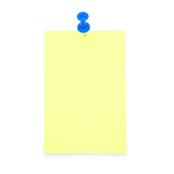 Nota postiza amarilla en blanco — Foto de Stock