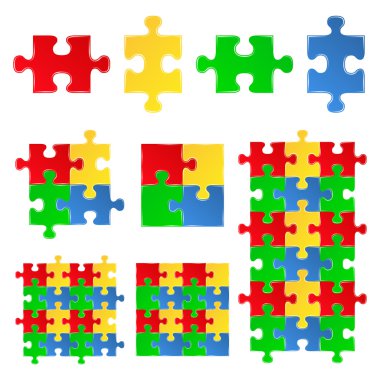 Vector jigsaw puzzle pieces clipart