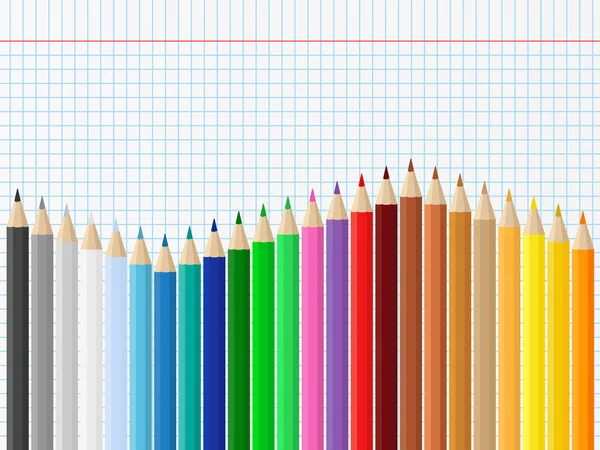 유색 연필 — 스톡 벡터