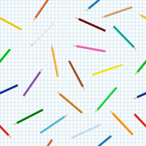रंगीन पेंसिल सीमलेस पृष्ठभूमि — स्टॉक वेक्टर