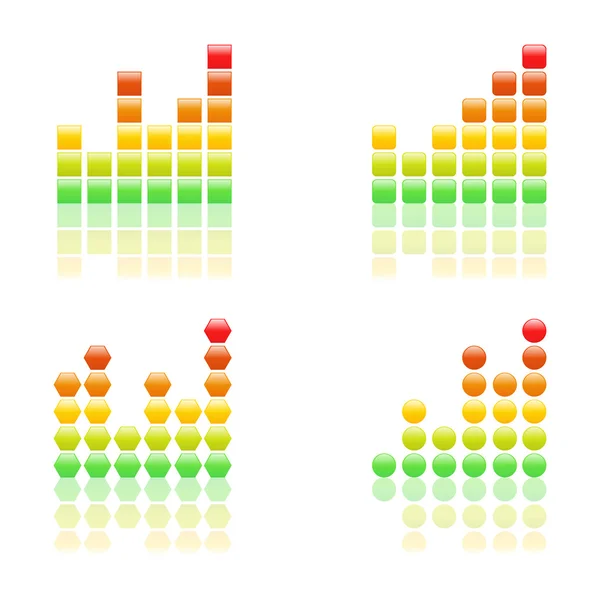 Vector pictogrammen van de bar grafieken — Stockvector