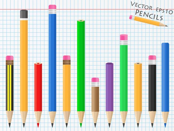Vektorové tužky — Stockový vektor