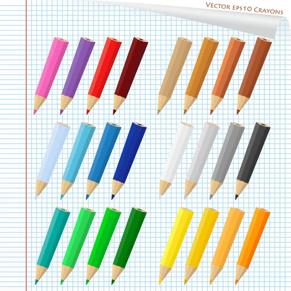 Vector Crayons — Stock Vector